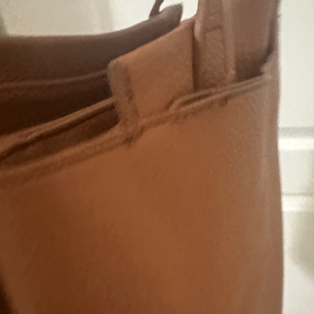 COLAB Tan Pebbled Vegan Leather Tote with Double Straps - Picture 16 of 16